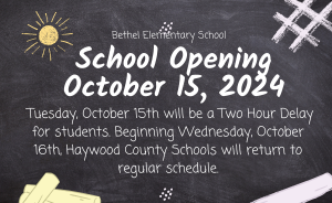 School Opening October 15, 2024